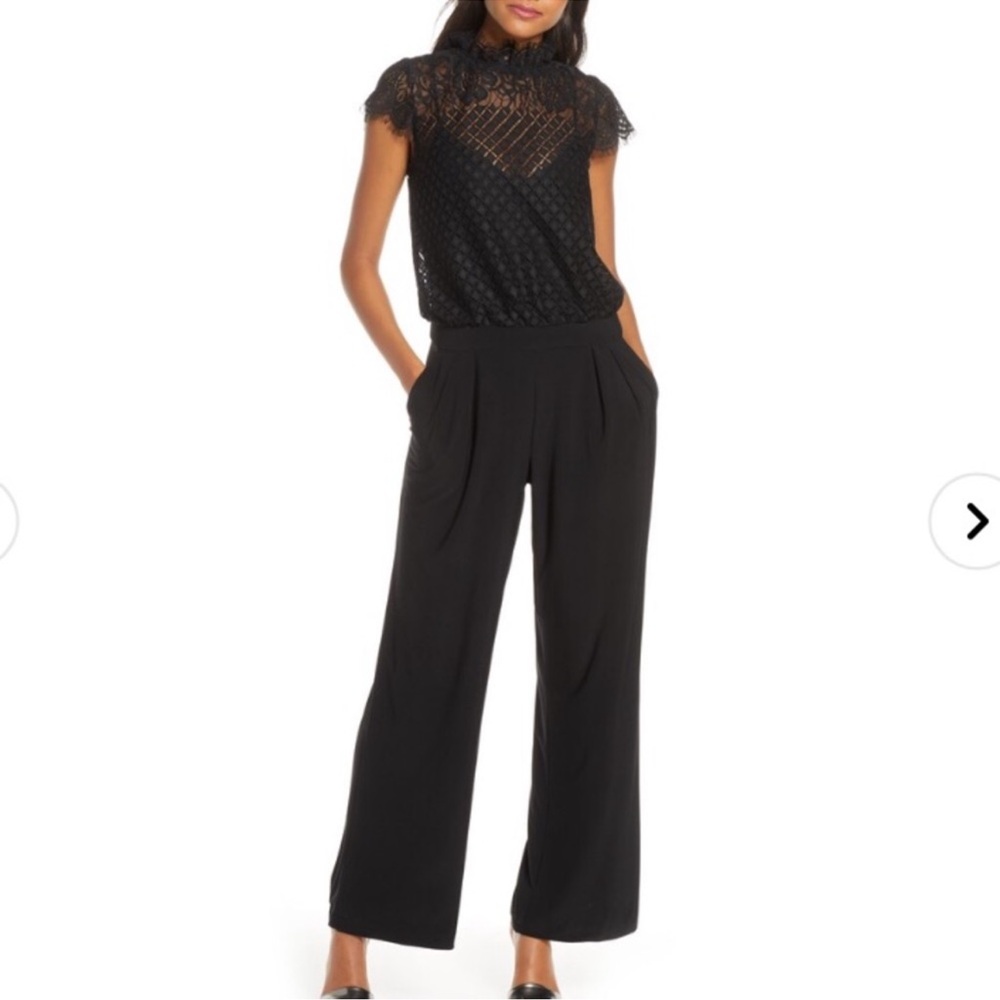 NWT Julia Jordan Black Lace Jumpsuit